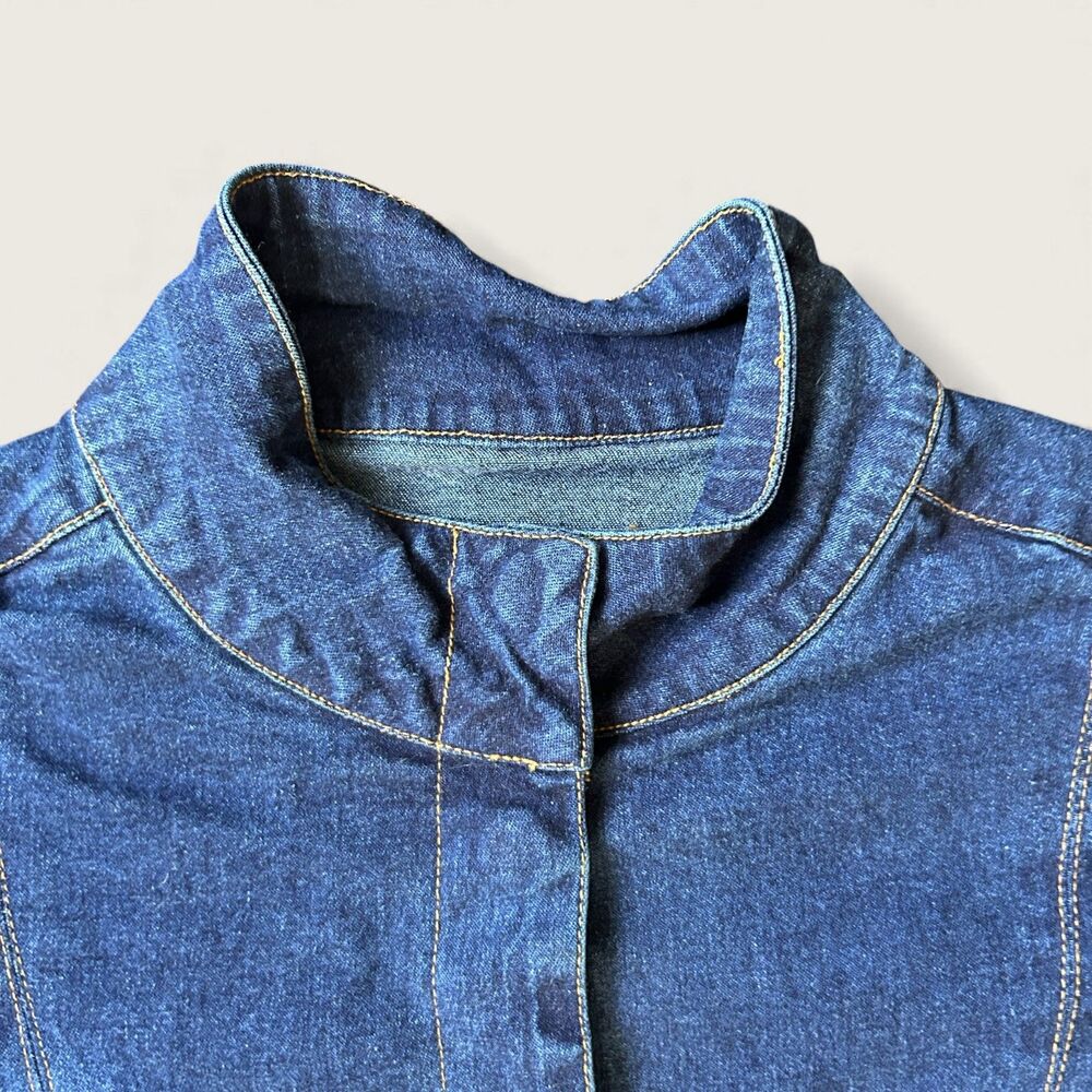 Arden B Denim Dress Jacket Women’s XS Longline Button Front 2000s Y2K Jean Dress - Picture 5 of 9
